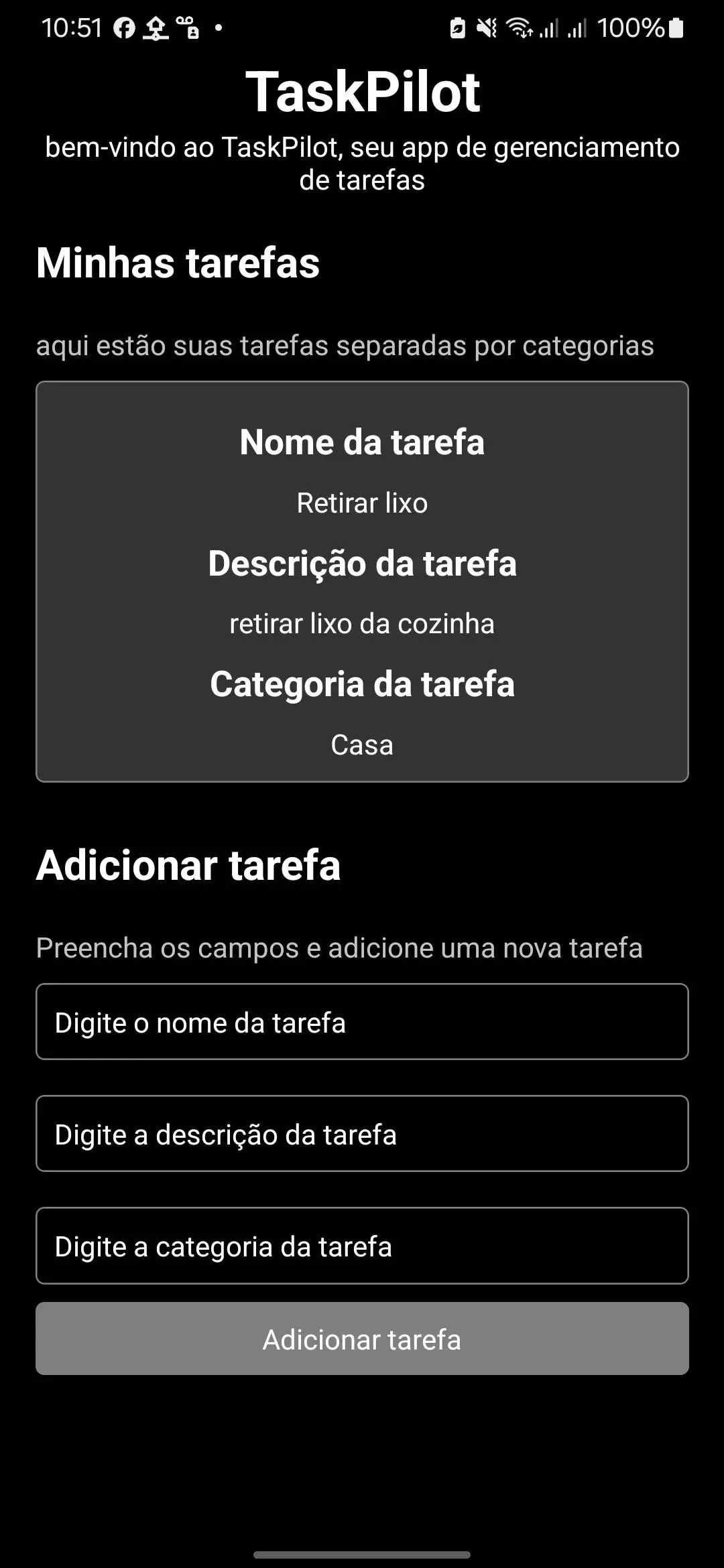 Print do site TaskPilot